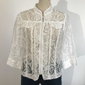 KerryBrooke  - White Lace Sheer Jacket - M
